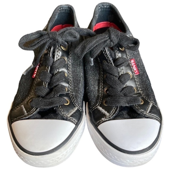 Levi's Kid’s Black‎ Denim Stan Buck sneakers Size 1 - Picture 1 of 7